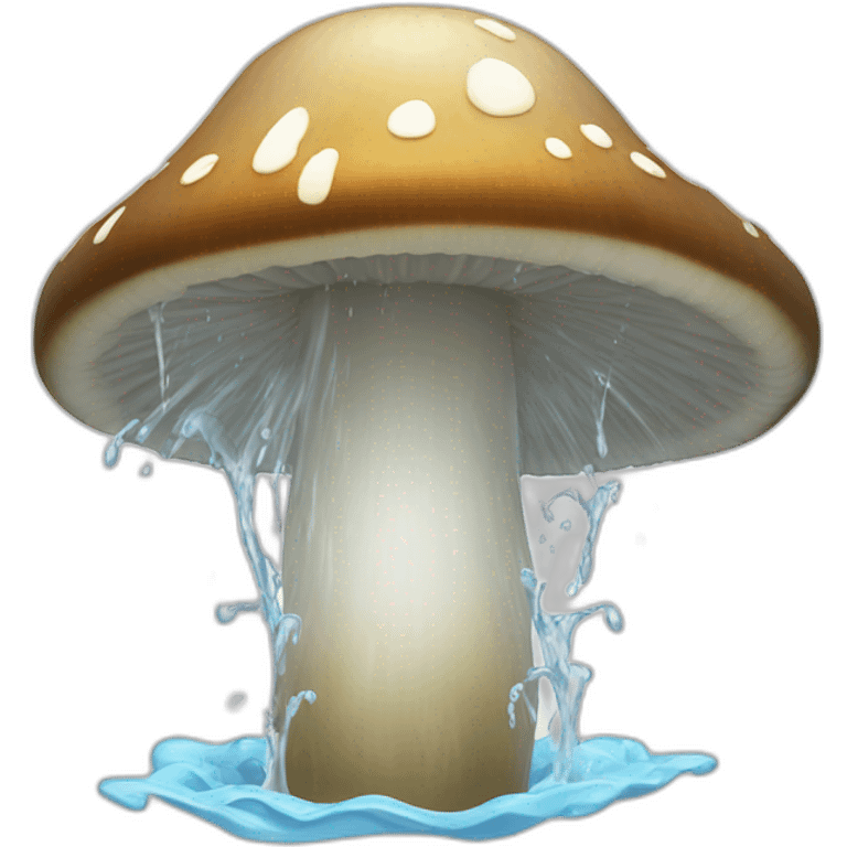 White water spurting from mushroom top emoji