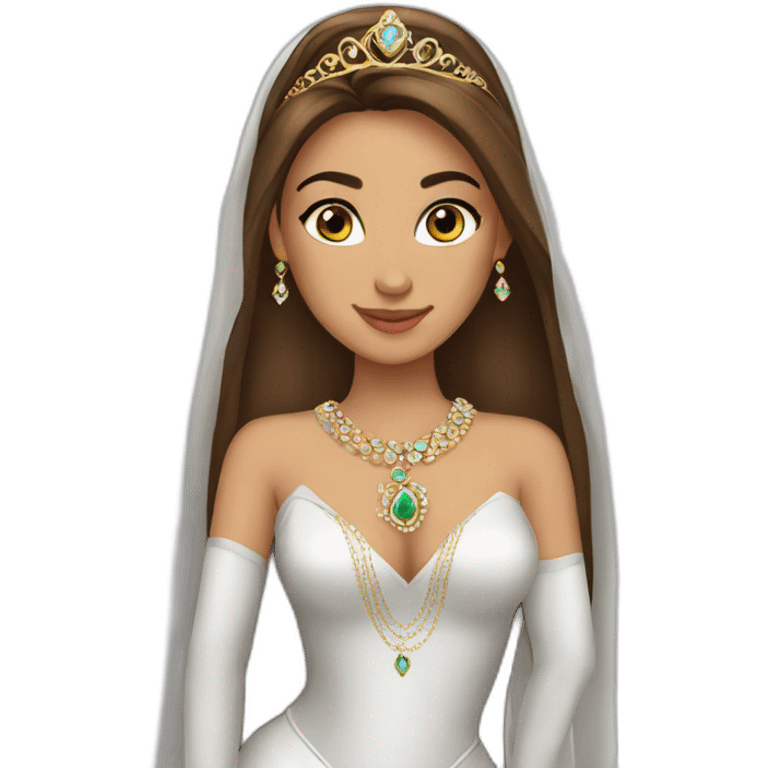 princess arab brown hair jewerlery emoji