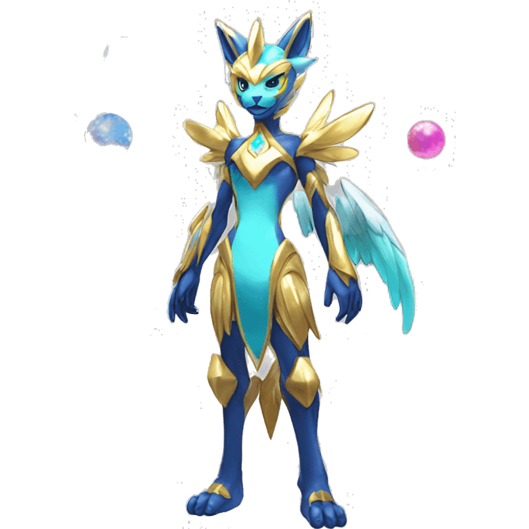 Anthro Sona Colorful Shiny Godly Celestial Shiny Fakemon Full Body emoji