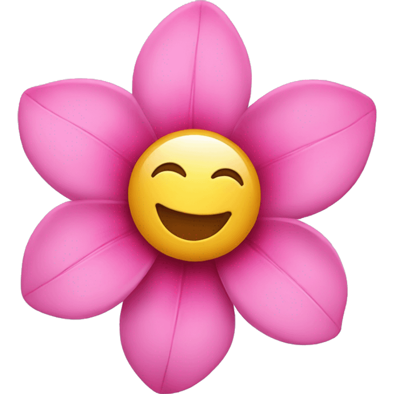 pink flower is smiling emoji