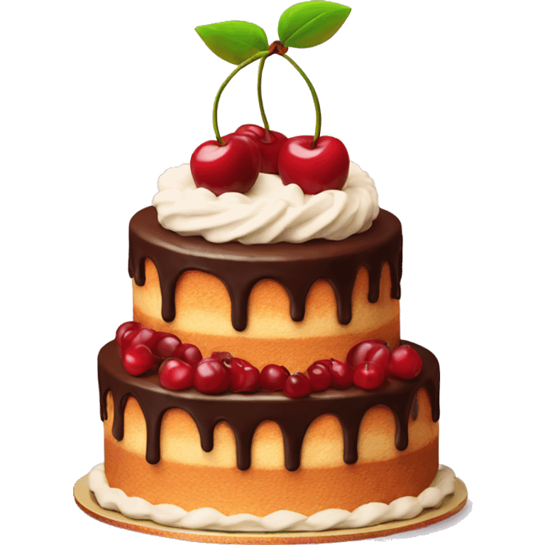 3 tier cake with cherry on top emoji