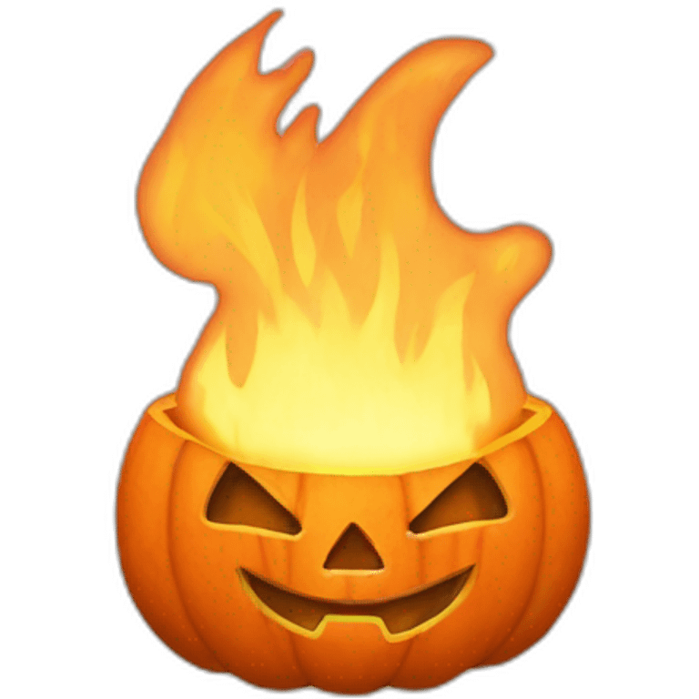 Fire inside a Jack O'lantern emoji