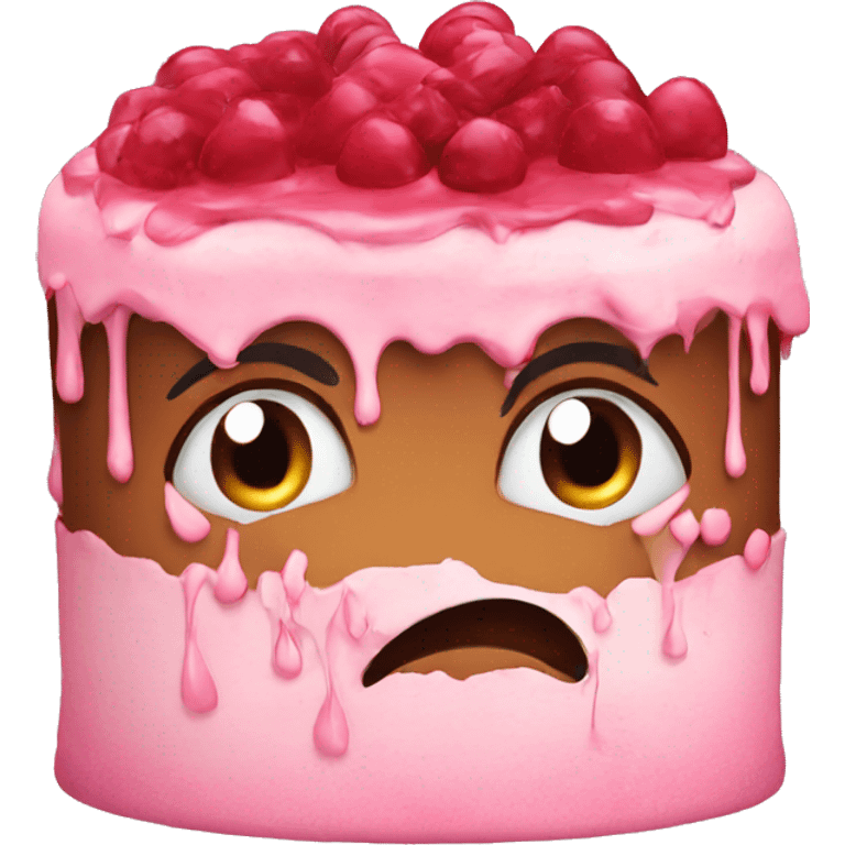 cake with crying face emoji