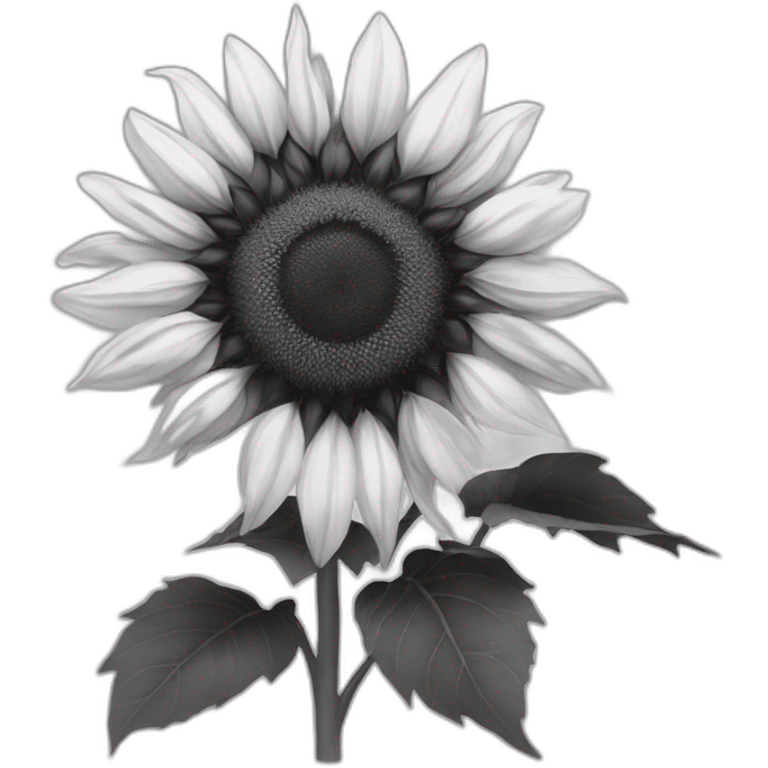 Black and white sunflower emoji