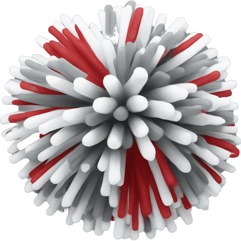 Red grey and white cheer pom  emoji