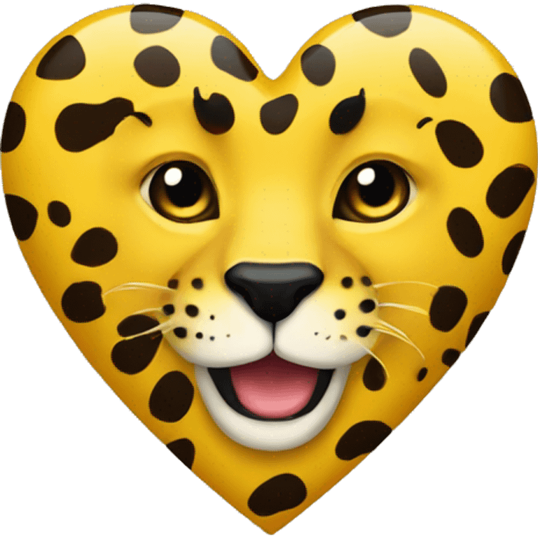 corazon amarillo con estampado de leopardo emoji