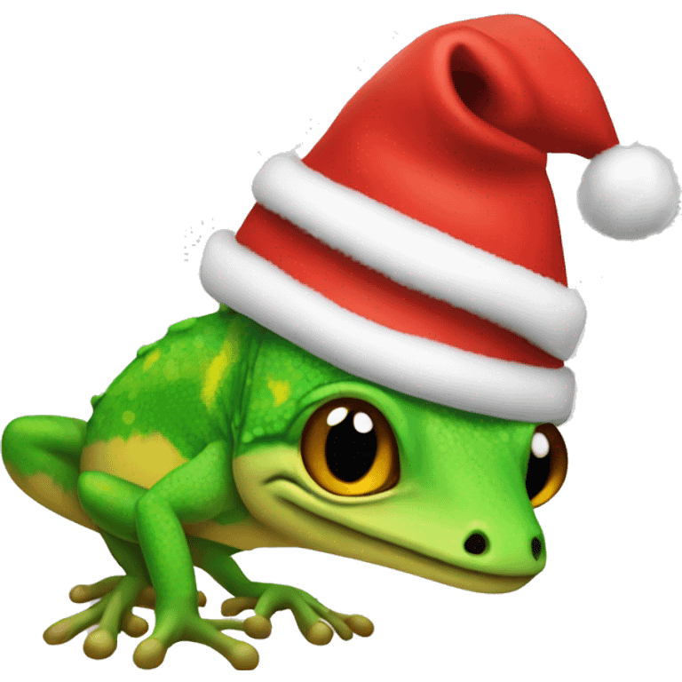 Gecko with Santa hat emoji