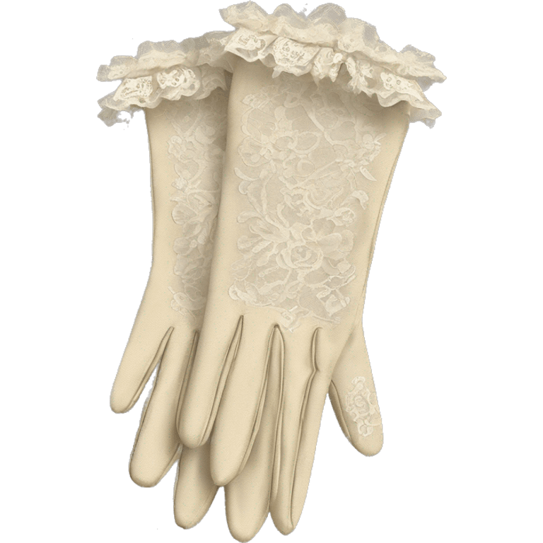 vintage rococo lace gloves with bows and frills emoji