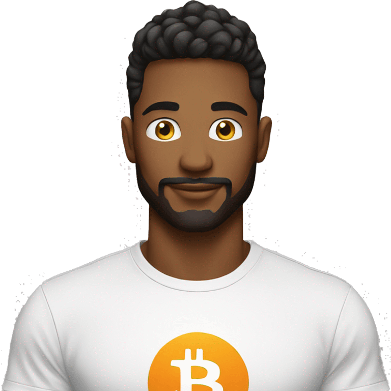 Masculine guy bitcoin shirt emoji