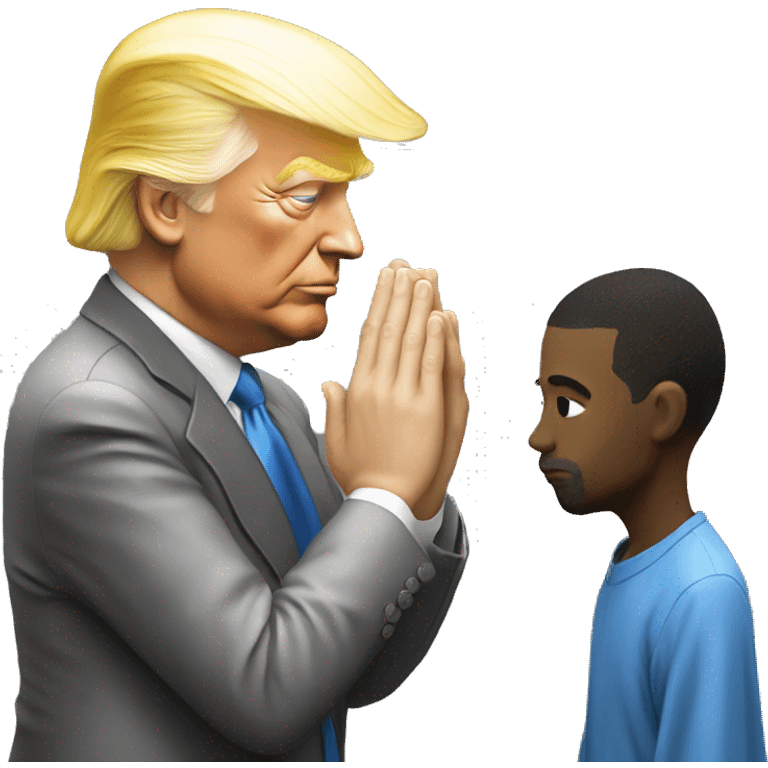 Donald trump praying to ethereum god emoji