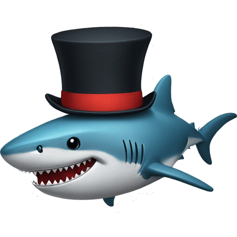 Top hat with shark emoji