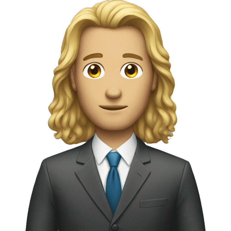 Suit man with long hair  emoji