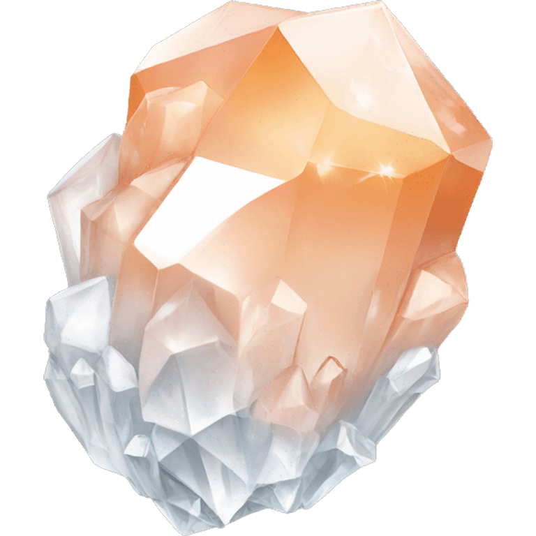 White and peach colored crystal cluster emoji