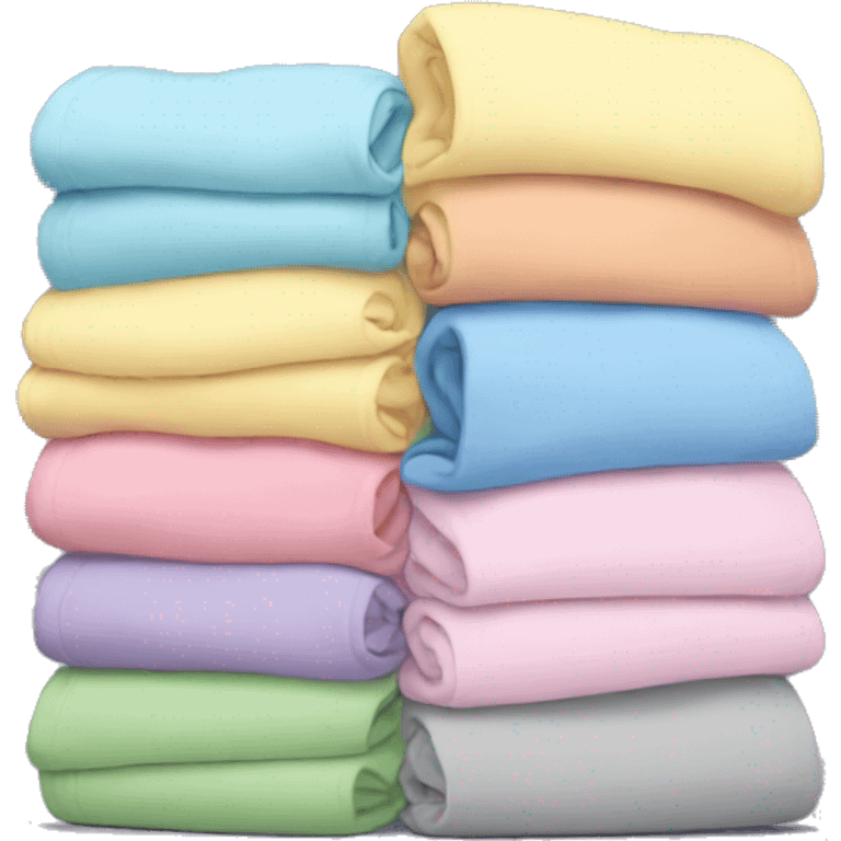 Stack of folded pastel hoodies emoji