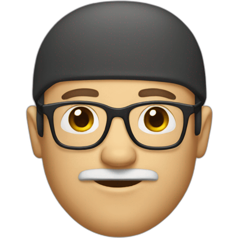 bald man with  three-day beard and glasses emoji