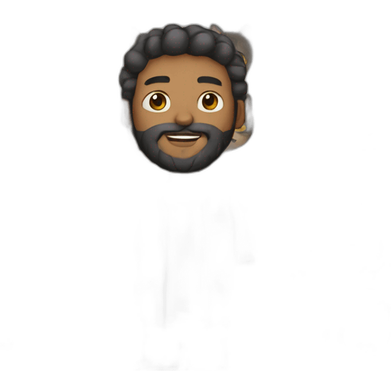 Man with beard that has cat ears emoji