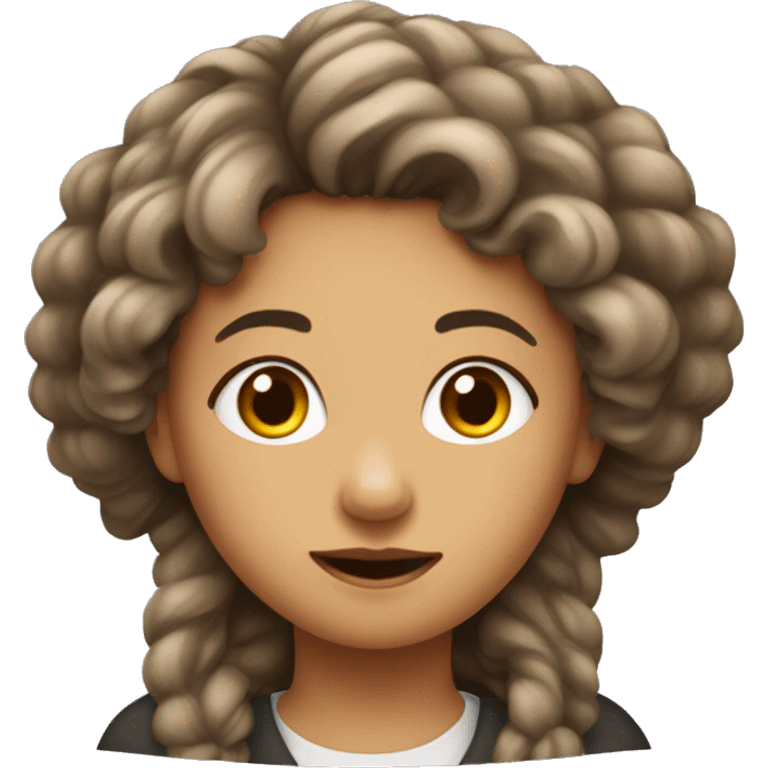 fille métisse avec cheveux bouclés  emoji