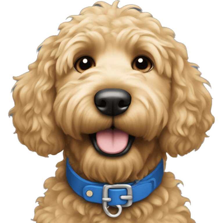 Golden doodle blue collar emoji