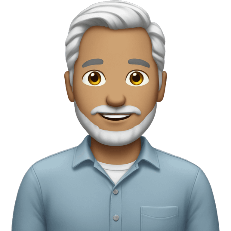 a white man, with beard and grey hair is now a dad  emoji