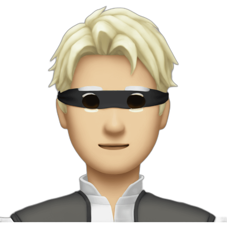 Satoru Gojo white hair and black blindfold emoji