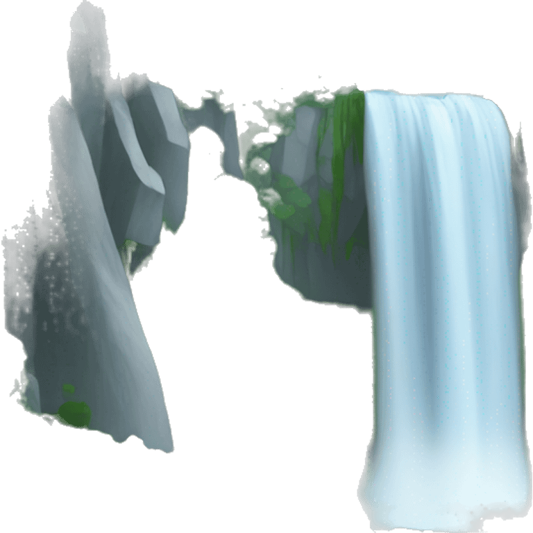 waterfall and mountain emoji