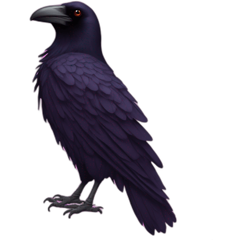 Raven with pink feathers emoji