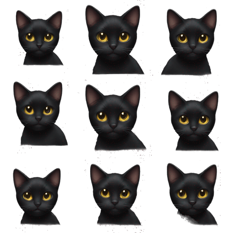 Black cat without tale  emoji