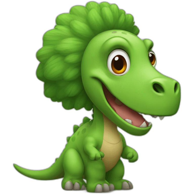 Dinosaur with an afro emoji