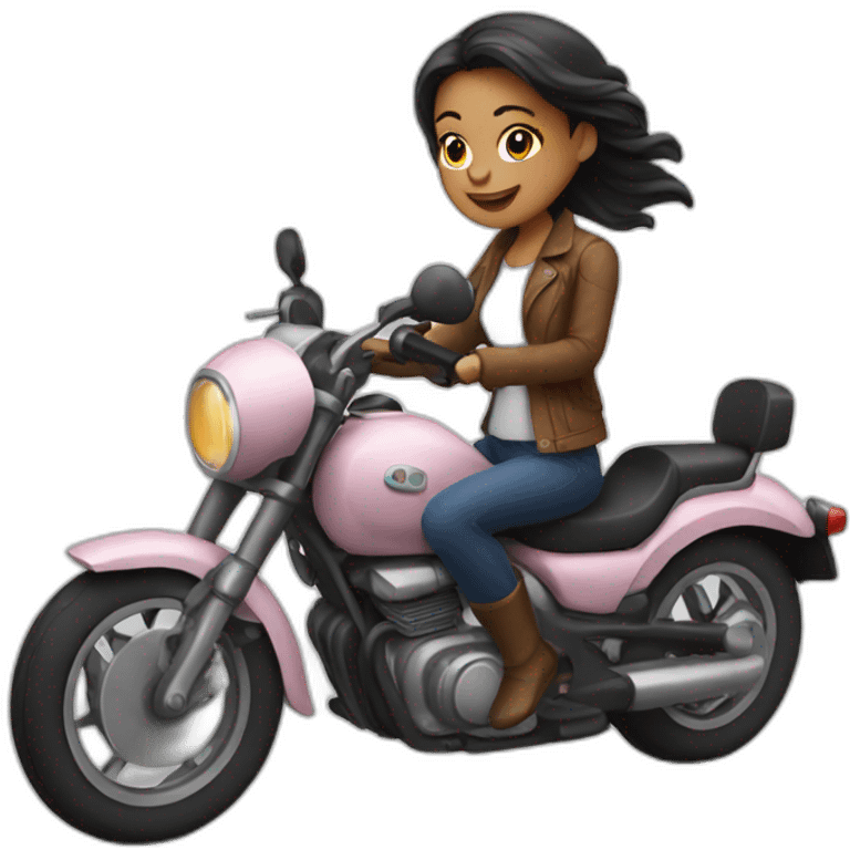 Girl on motorbike emoji