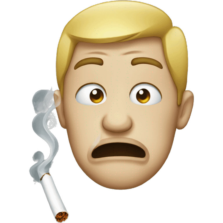 Crying smoking cigarette  emoji