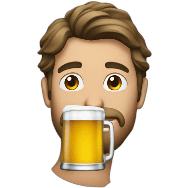 Fabien Roussel drinking beer emoji