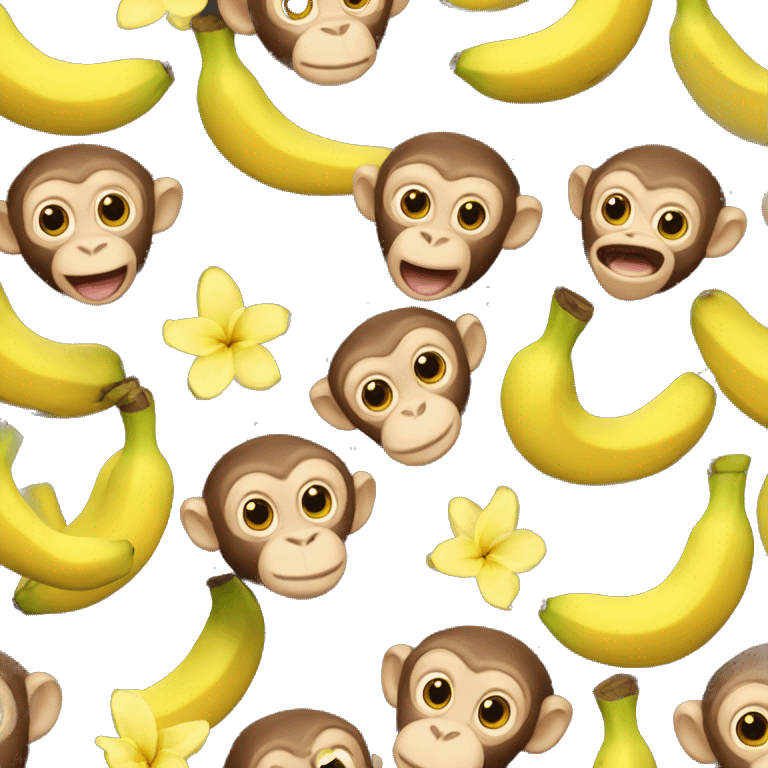 monkey jump bananas emoji