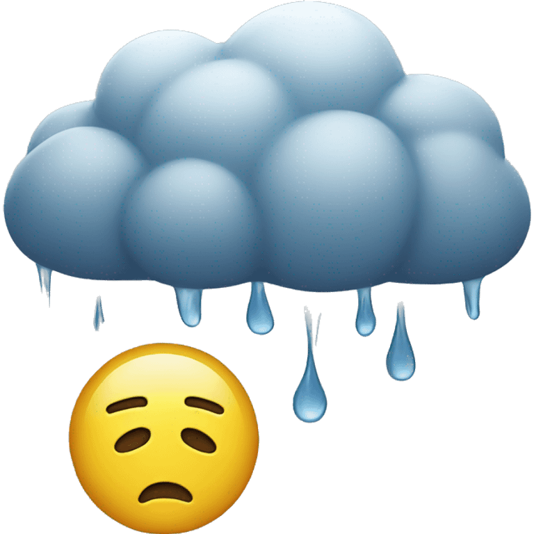 Sad emoji with rain cloud emoji