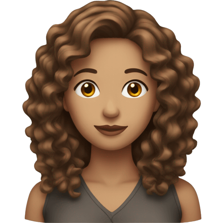 Beautiful woman with brown wavy hair emoji