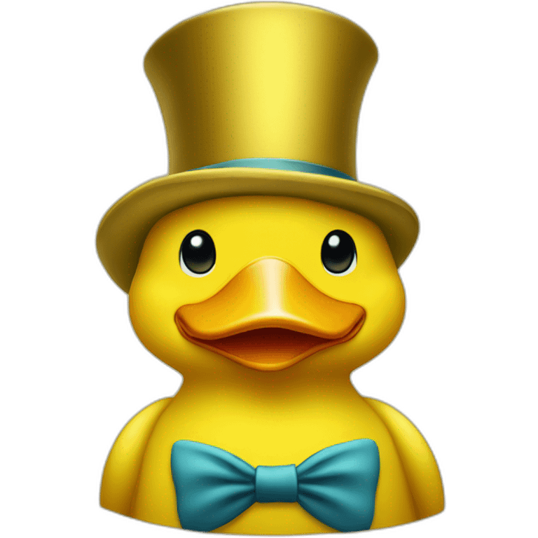 yellow duck dress as a millionaire and top-hat emoji