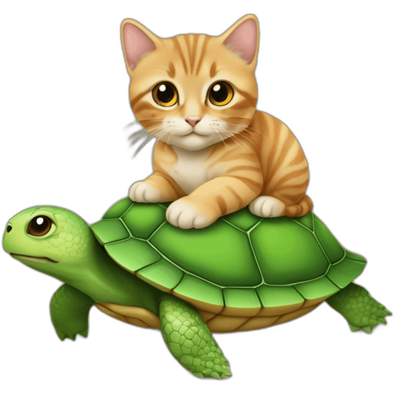 Un chaton sur une tortue emoji