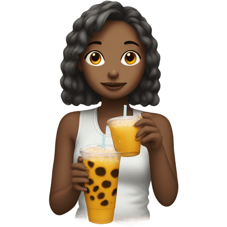 girl drinking boba emoji