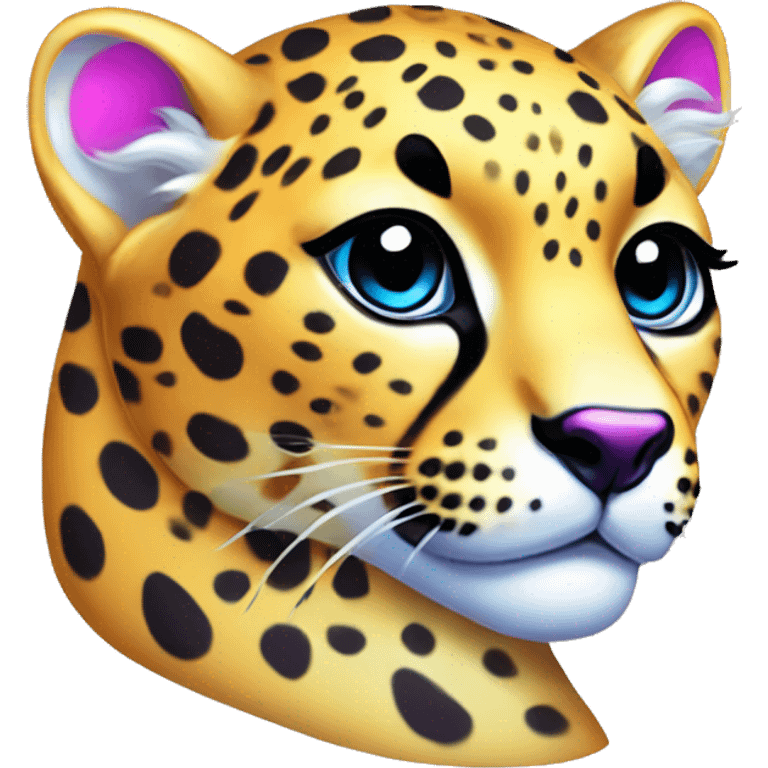 lisa frank rainbow cheetah emoji