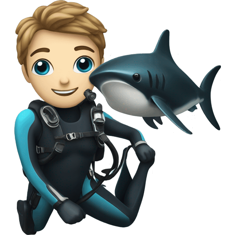 Scuba diving with manta ray emoji