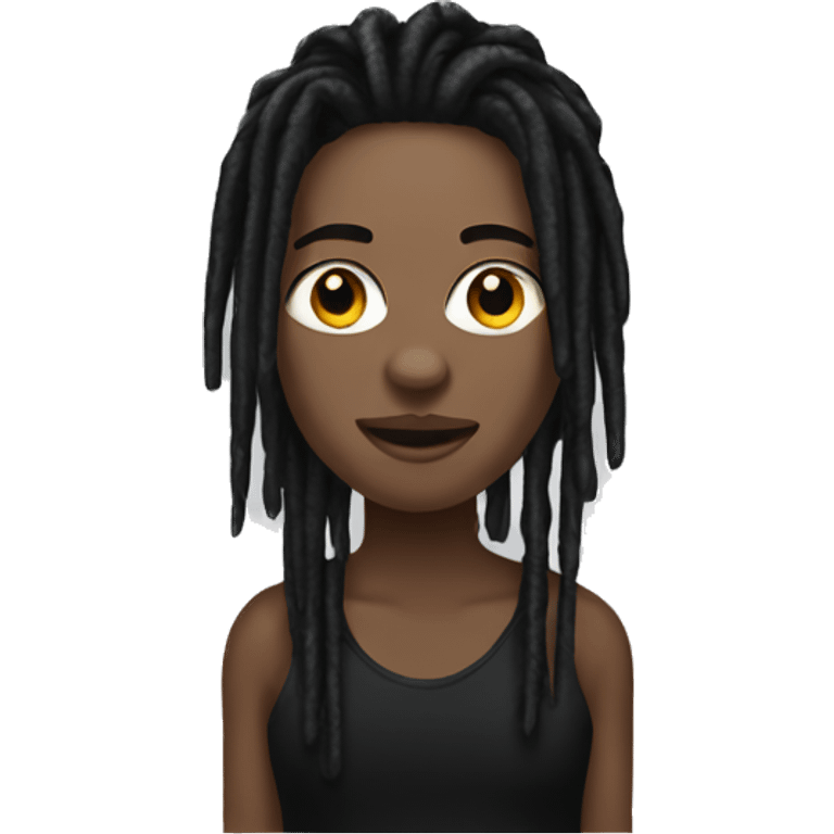 White female red black hair with black male dreads emoji