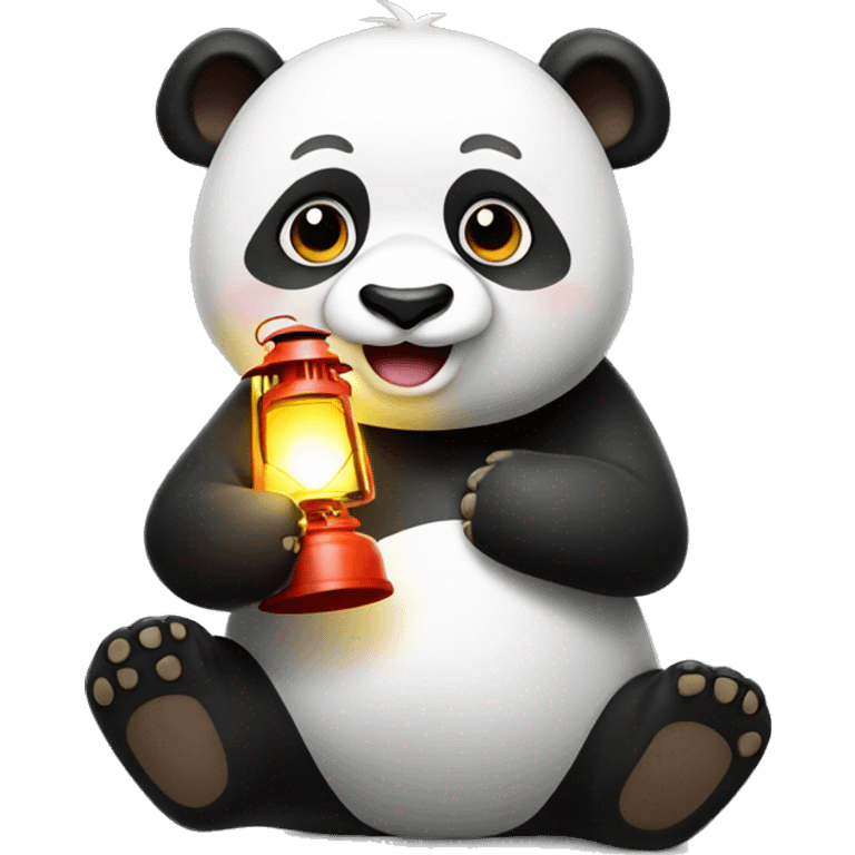 Panda holding a lantern emoji