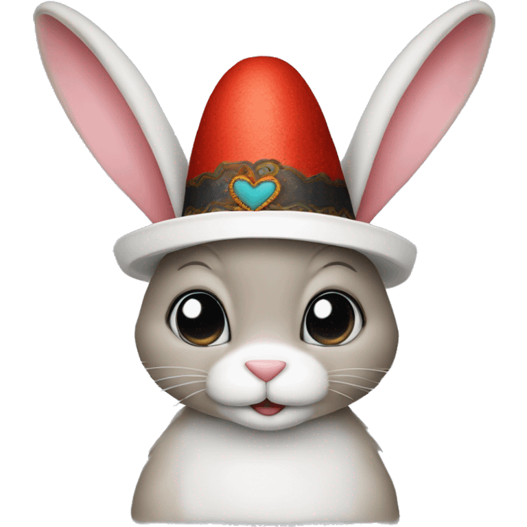 a bunny with heart eyes and a turkish hat emoji