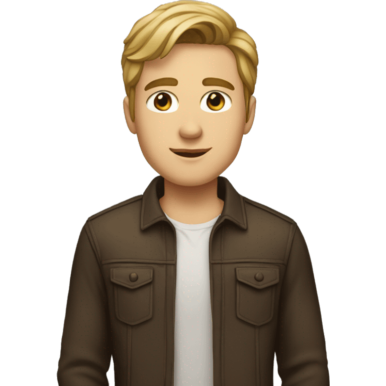 young man with brown/blonde hair, brown eyes, fit, old money style clothes emoji