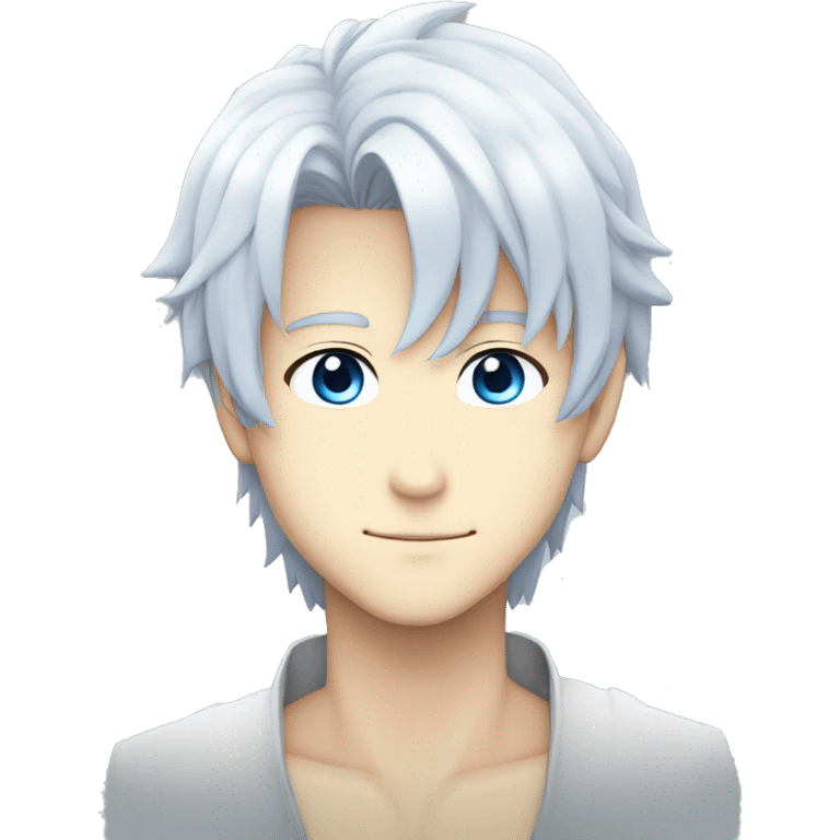 gojo satoru, white hair, blue eyes, anime, mappa studios emoji