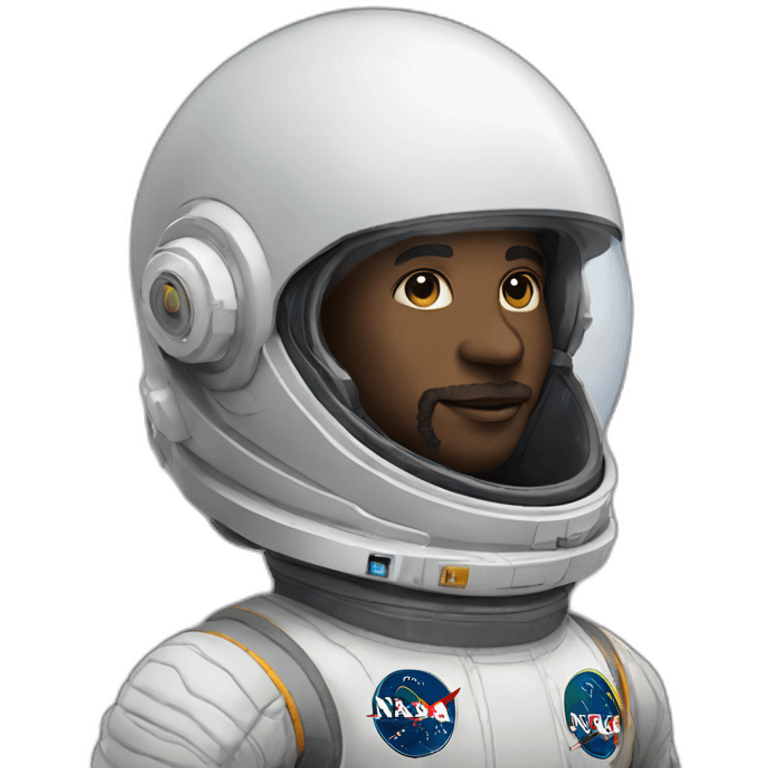 African space man with Afro and chin beard emoji