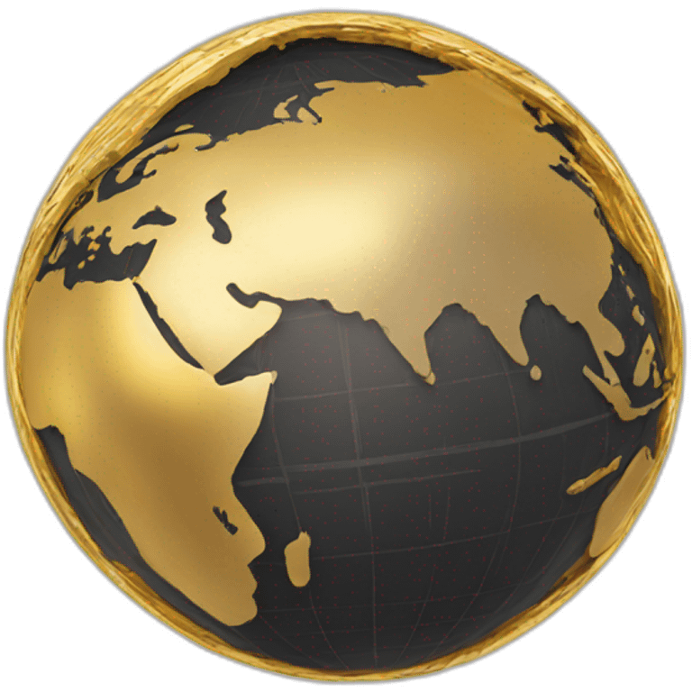 Golden full size globe world emoji