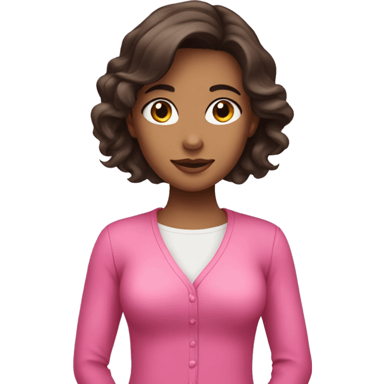 brunette girl with pink clothes emoji