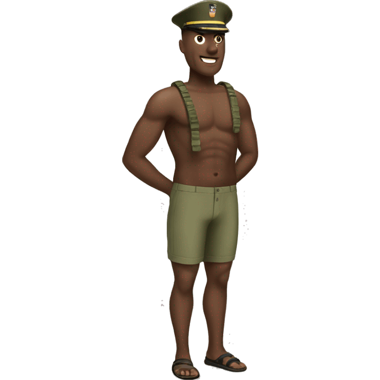 Military man in a bathing suit  emoji