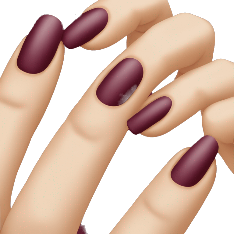 Nails burgundy full hand  emoji