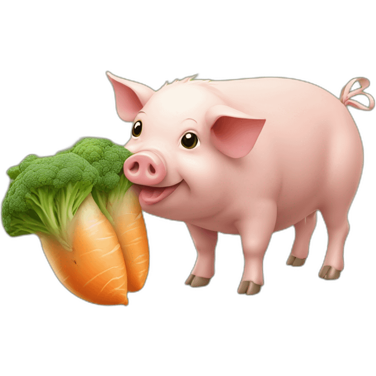 Cochon mange une carotte l emoji